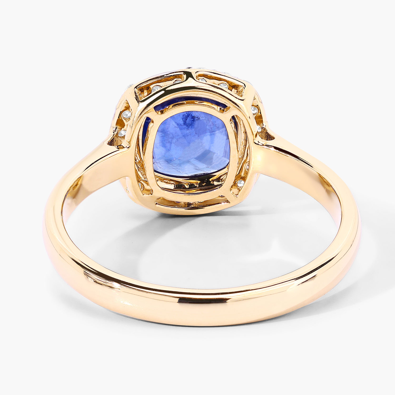 1.96 Carat Genuine Ceylon Blue Sapphire and White Diamond 18K Yellow Gold Ring 1.96 C.T.W 18K yellow or white gold - view 5