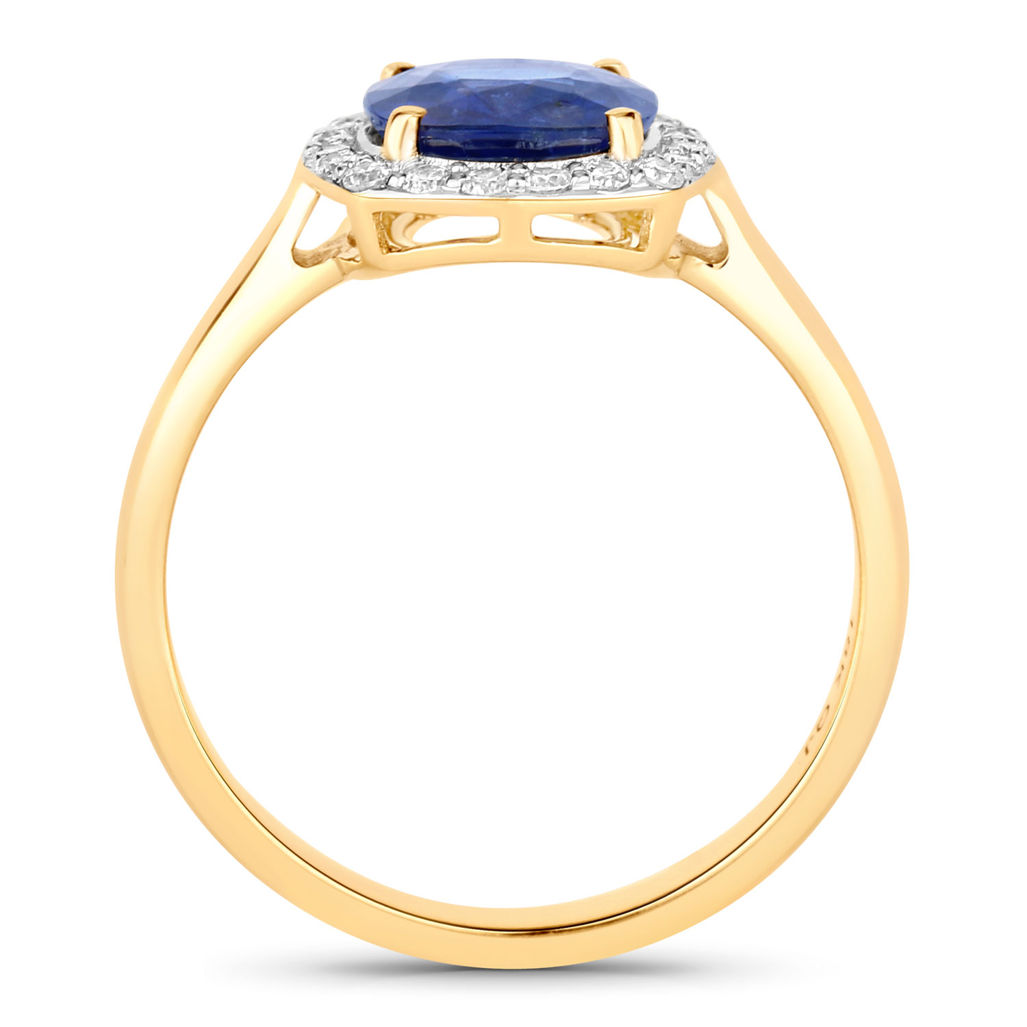 1.96 Carat Genuine Ceylon Blue Sapphire and White Diamond 18K Yellow Gold Ring 1.96 C.T.W 18K yellow or white gold - view 2