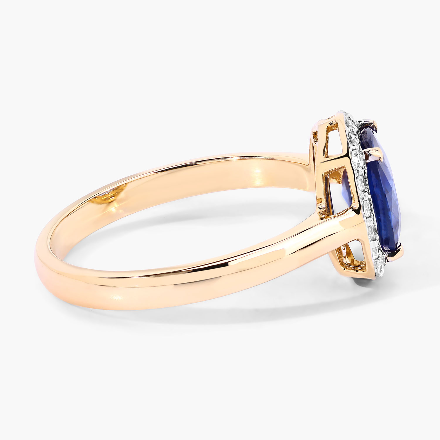 1.96 Carat Genuine Ceylon Blue Sapphire and White Diamond 18K Yellow Gold Ring 1.96 C.T.W 18K yellow or white gold - view 4