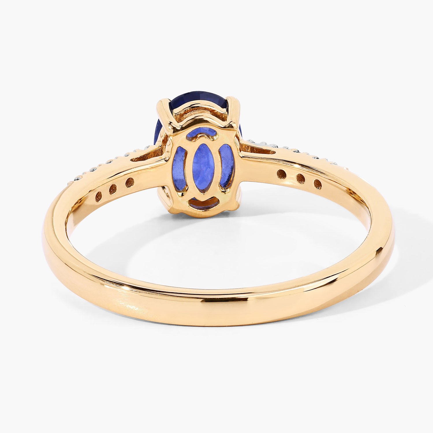 1.22 Carat Genuine Ceylon Blue Sapphire and White Diamond 18K Yellow Gold Ring 1.22 C.T.W 18K yellow or white gold - view 4