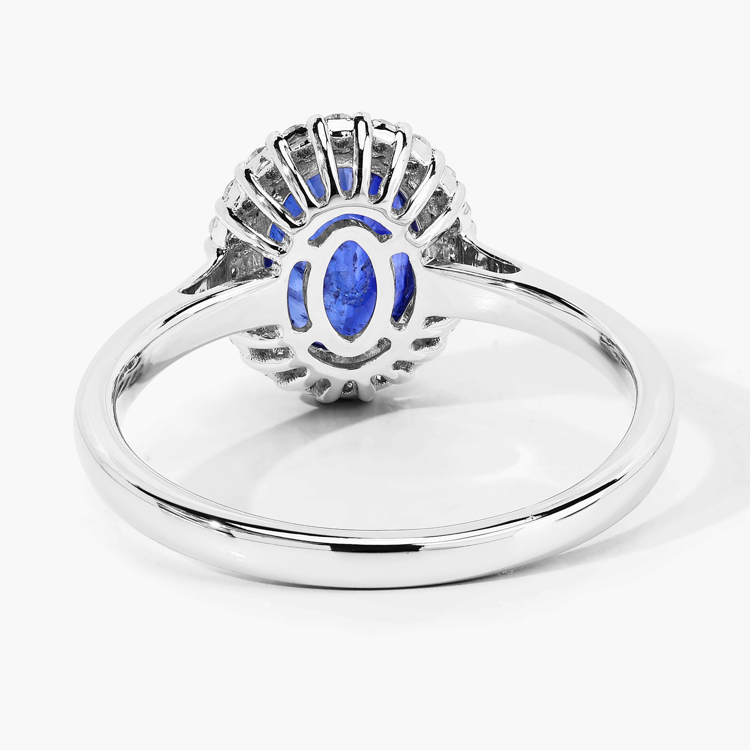 2.58 Carat Genuine Ceylon Blue Sapphire and White Diamond 18K White Gold Ring 2.58 C.T.W 18K white gold - view 3