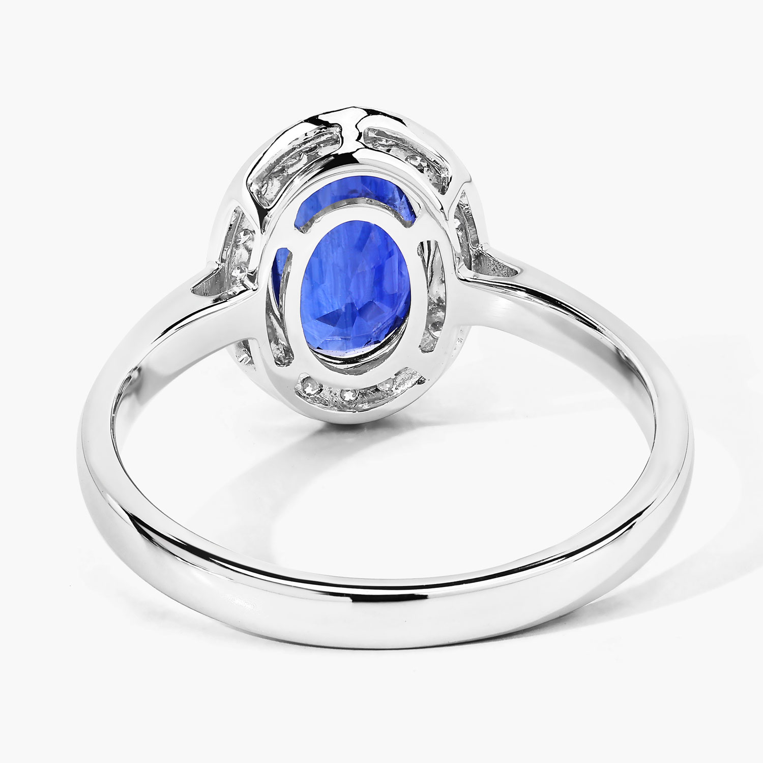 2.30 Carat Genuine Ceylon Blue Sapphire and White Diamond 18K White Gold Ring 2.30 C.T.W 18K white gold - view 4