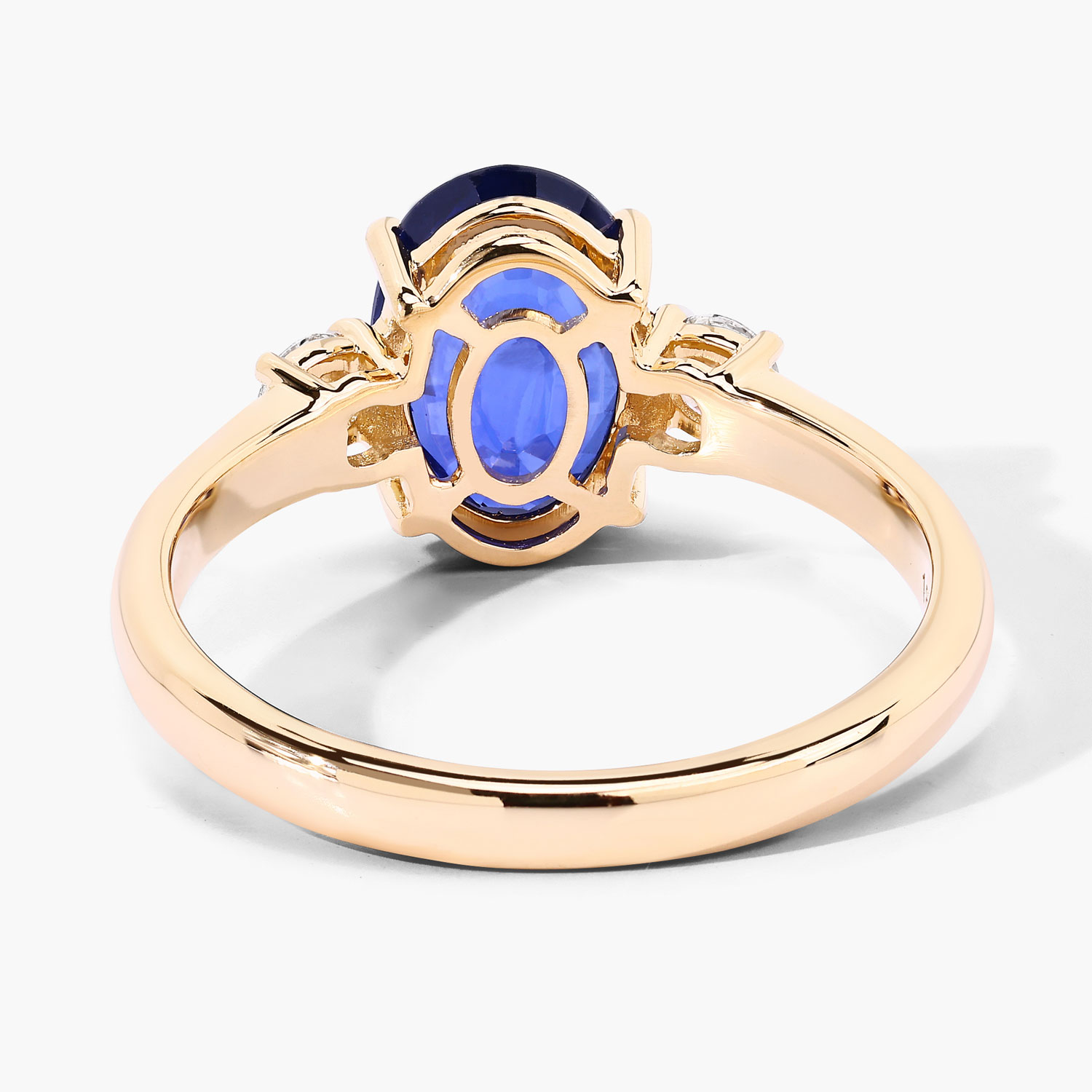 2.33 Carat Genuine Ceylon Blue Sapphire and White Diamond 18K Yellow Gold Ring 2.33 C.T.W 18K yellow gold - view 5