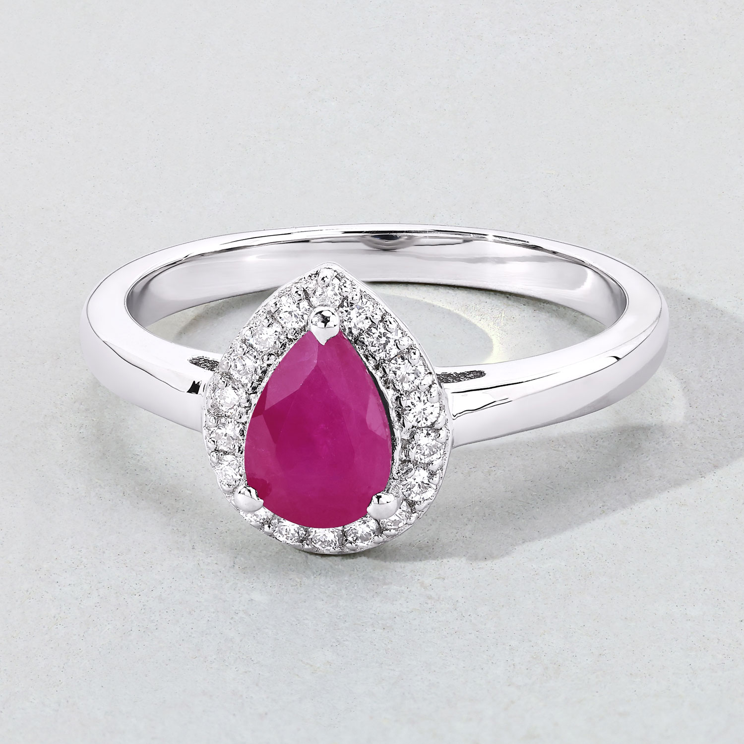 0.94 Carat Genuine Mozambique Ruby and Lab Grown Diamond .925 Sterling Silver Ring 0.94 C.T.W Sterling Silver - view 7