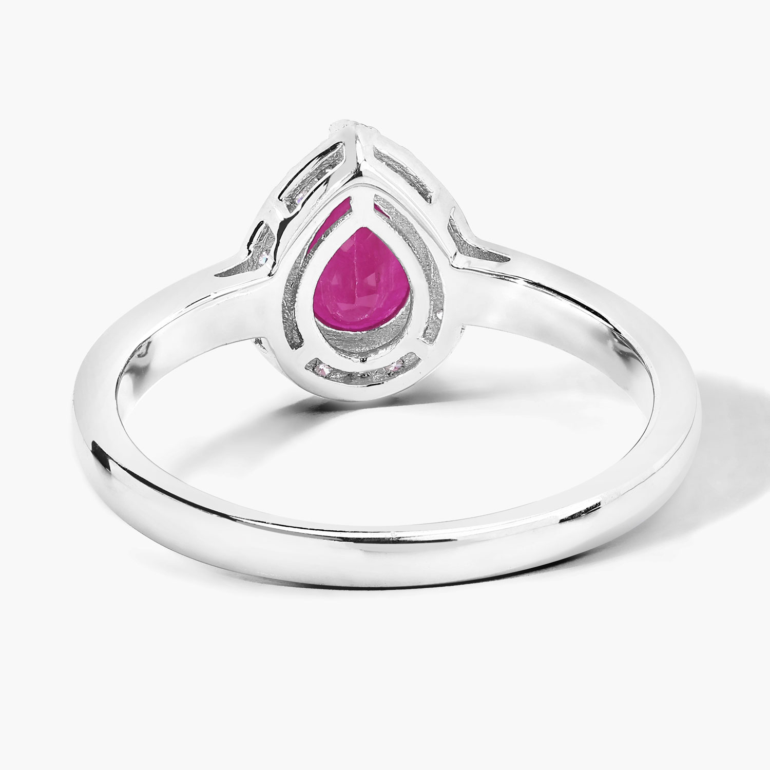 0.94 Carat Genuine Mozambique Ruby and Lab Grown Diamond .925 Sterling Silver Ring 0.94 C.T.W Sterling Silver - view 5