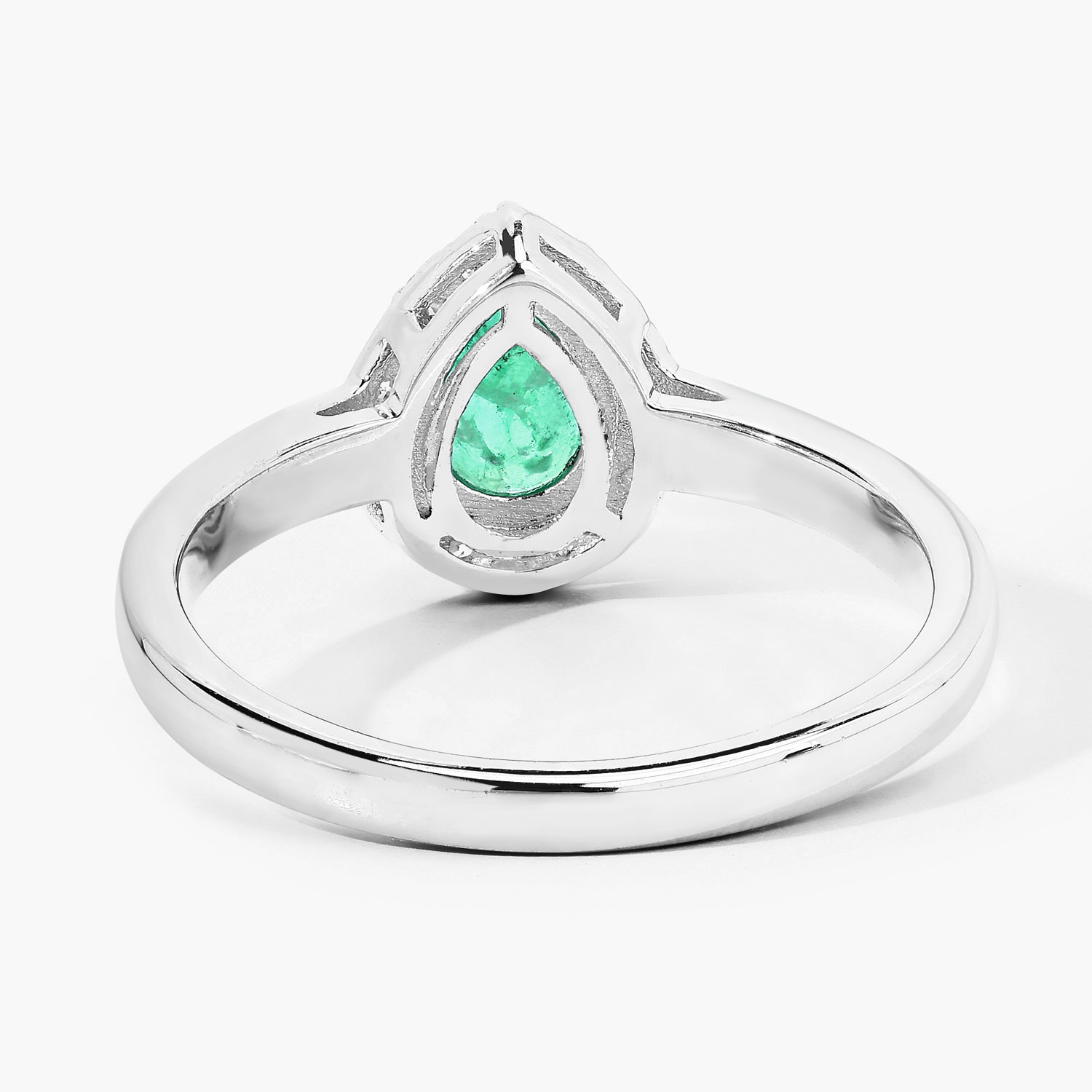 0.79 Carat Genuine Zambian Emerald and Lab Grown Diamond .925 Sterling Silver Ring 0.79 C.T.W Sterling Silver - view 4