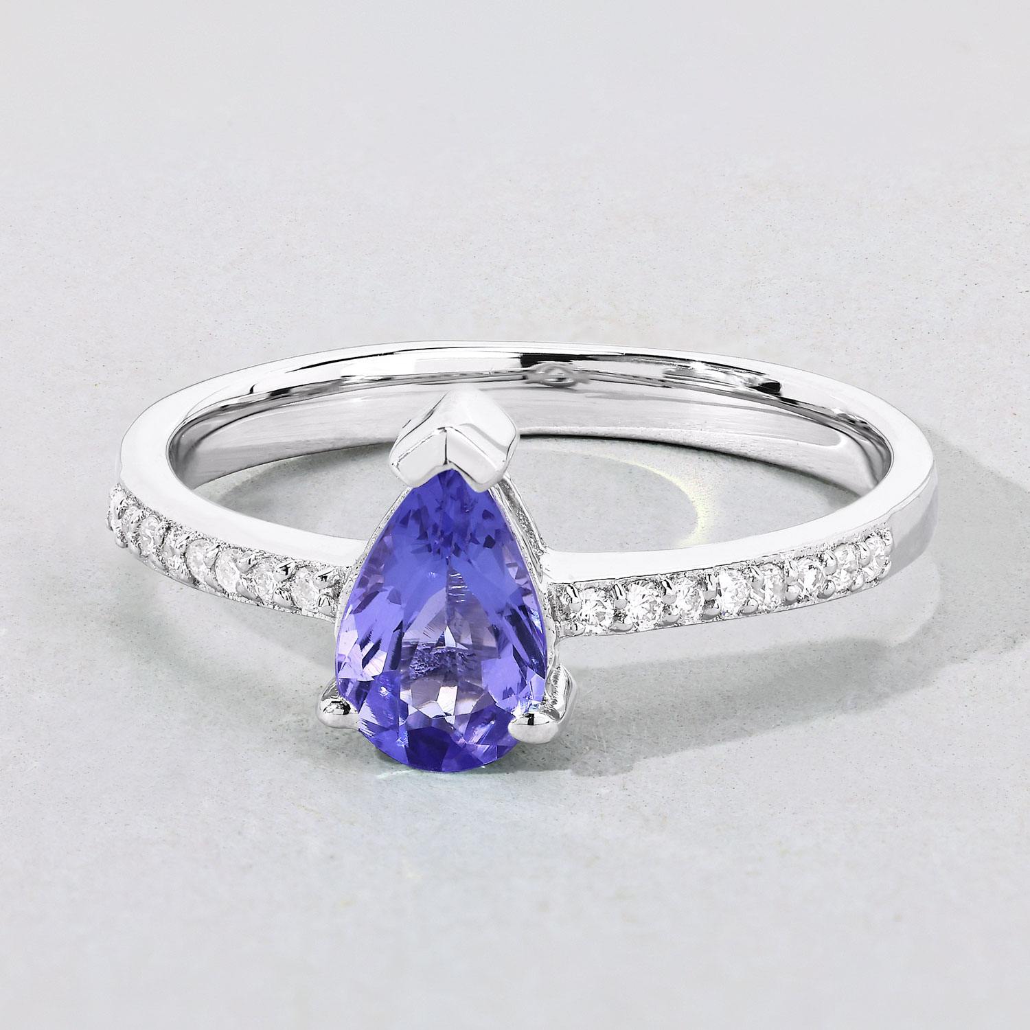 0.88 Carat Genuine Tanzanite and Lab Grown Diamond .925 Sterling Silver Ring 0.88 C.T.W Sterling Silver - view 6