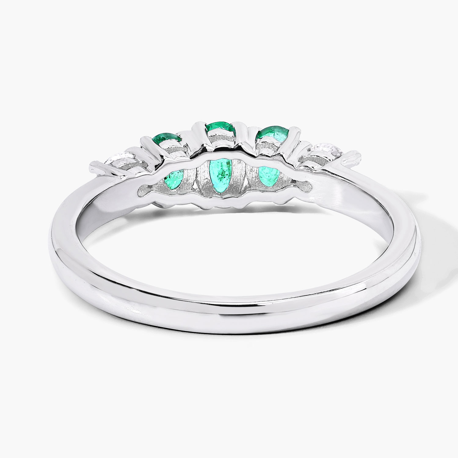 0.71 Carat Genuine Zambian Emerald and Lab Grown Diamond .925 Sterling Silver Ring 0.71 C.T.W Sterling Silver - view 4