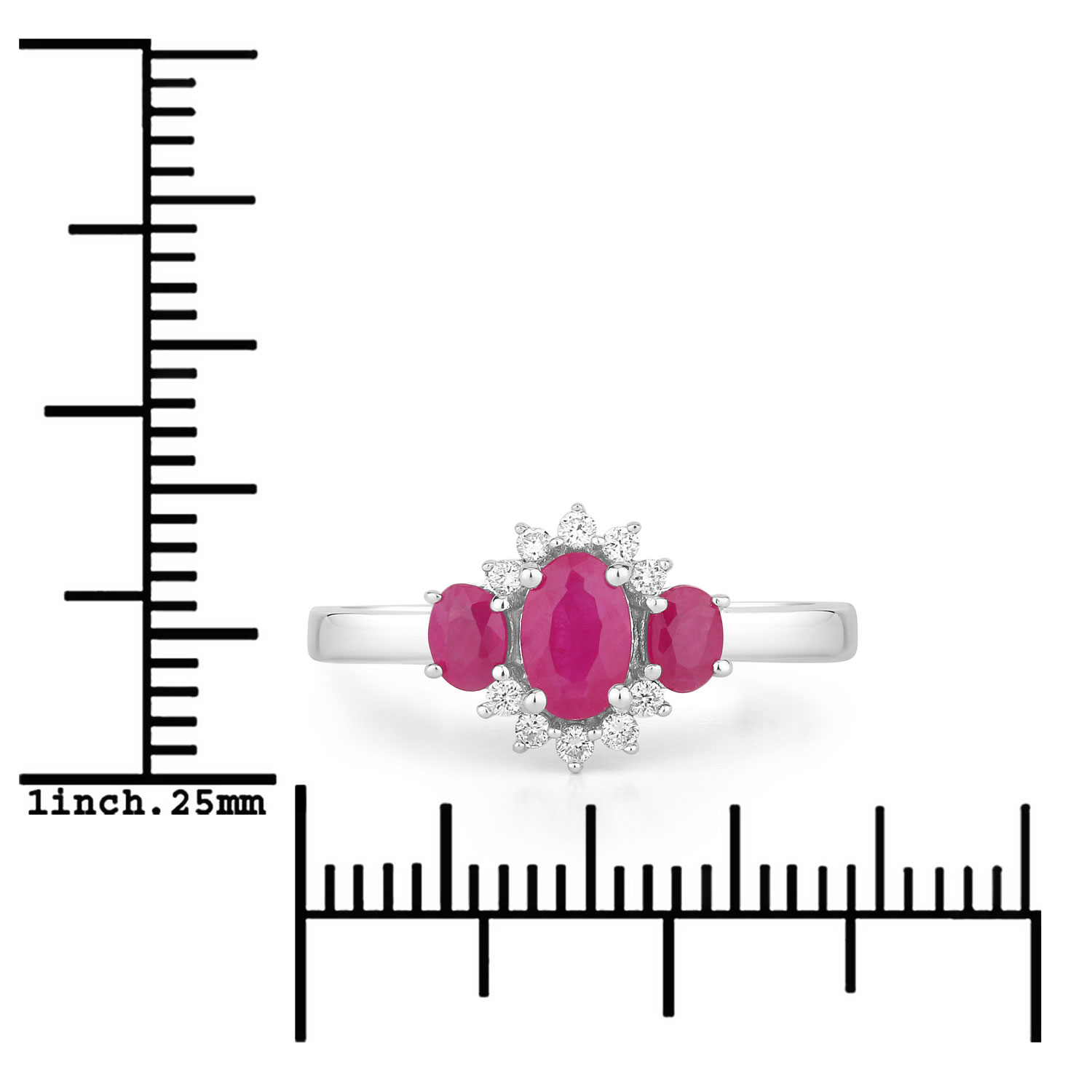 1.02 Carat Genuine Mozambique Ruby and Lab Grown Diamond .925 Sterling Silver Ring 1.02 C.T.W Sterling Silver - view 5