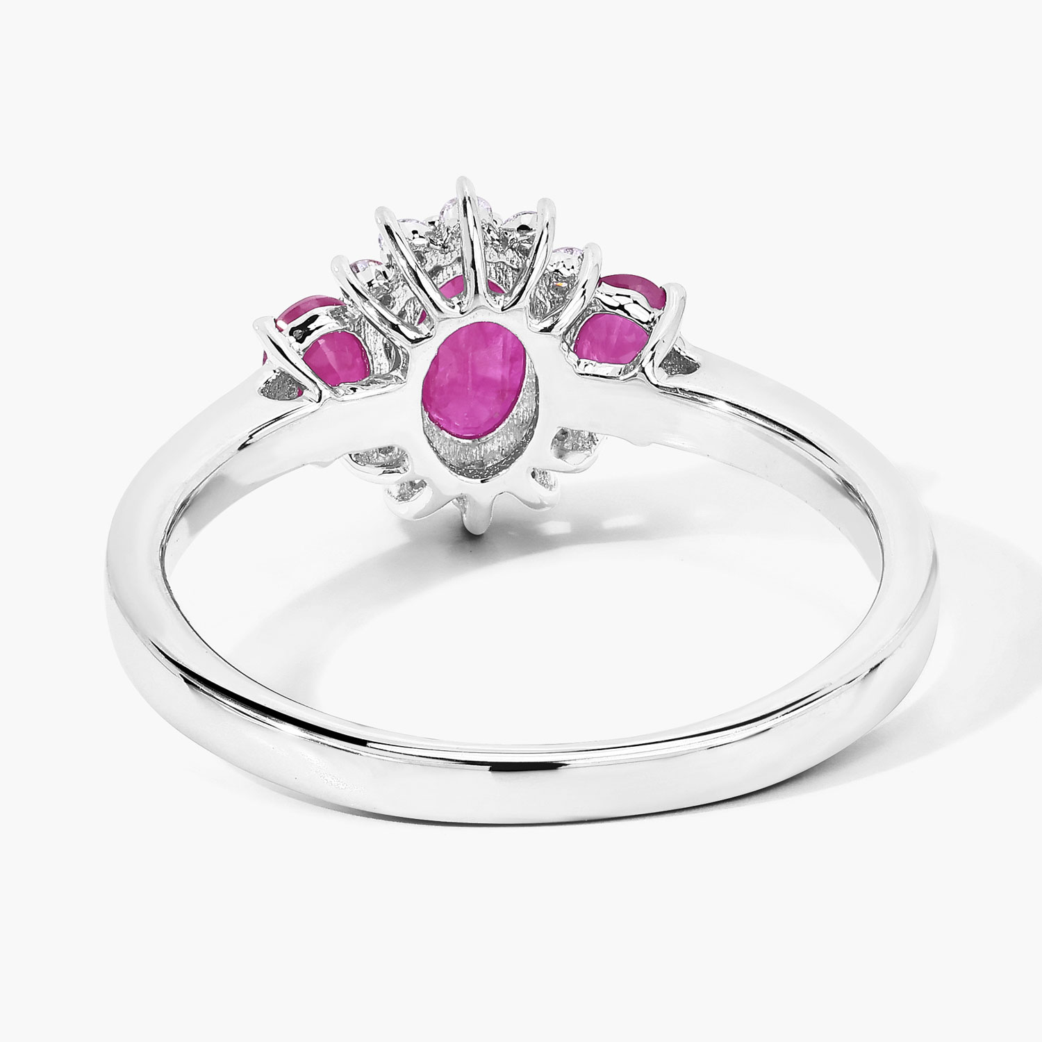 1.02 Carat Genuine Mozambique Ruby and Lab Grown Diamond .925 Sterling Silver Ring 1.02 C.T.W Sterling Silver - view 3
