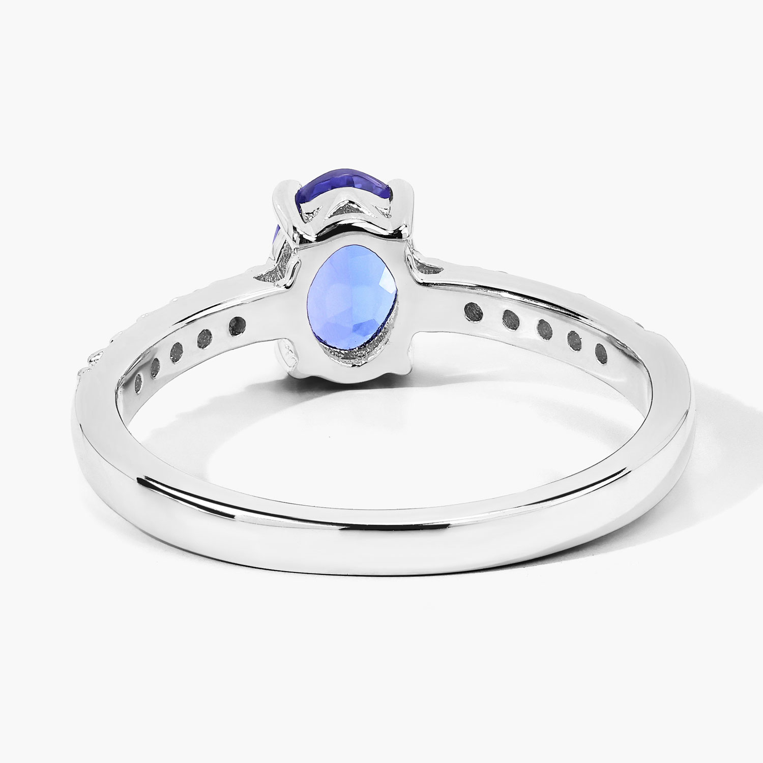 0.93 Carat Genuine Tanzanite and Lab Grown Diamond .925 Sterling Silver Ring 0.93 C.T.W Sterling Silver - view 4