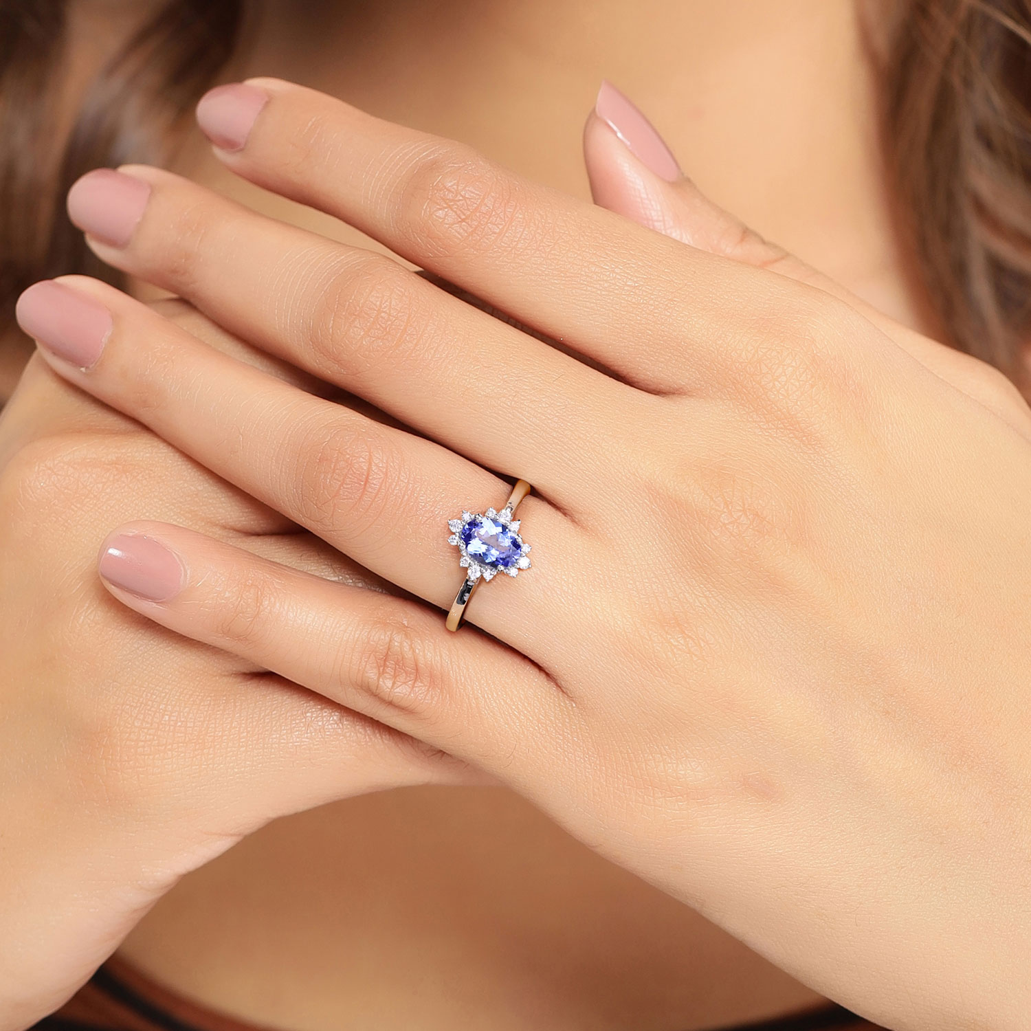 0.87 Carat Genuine Tanzanite and Lab Grown Diamond .925 Sterling Silver Ring 0.87 C.T.W Sterling Silver - view 6