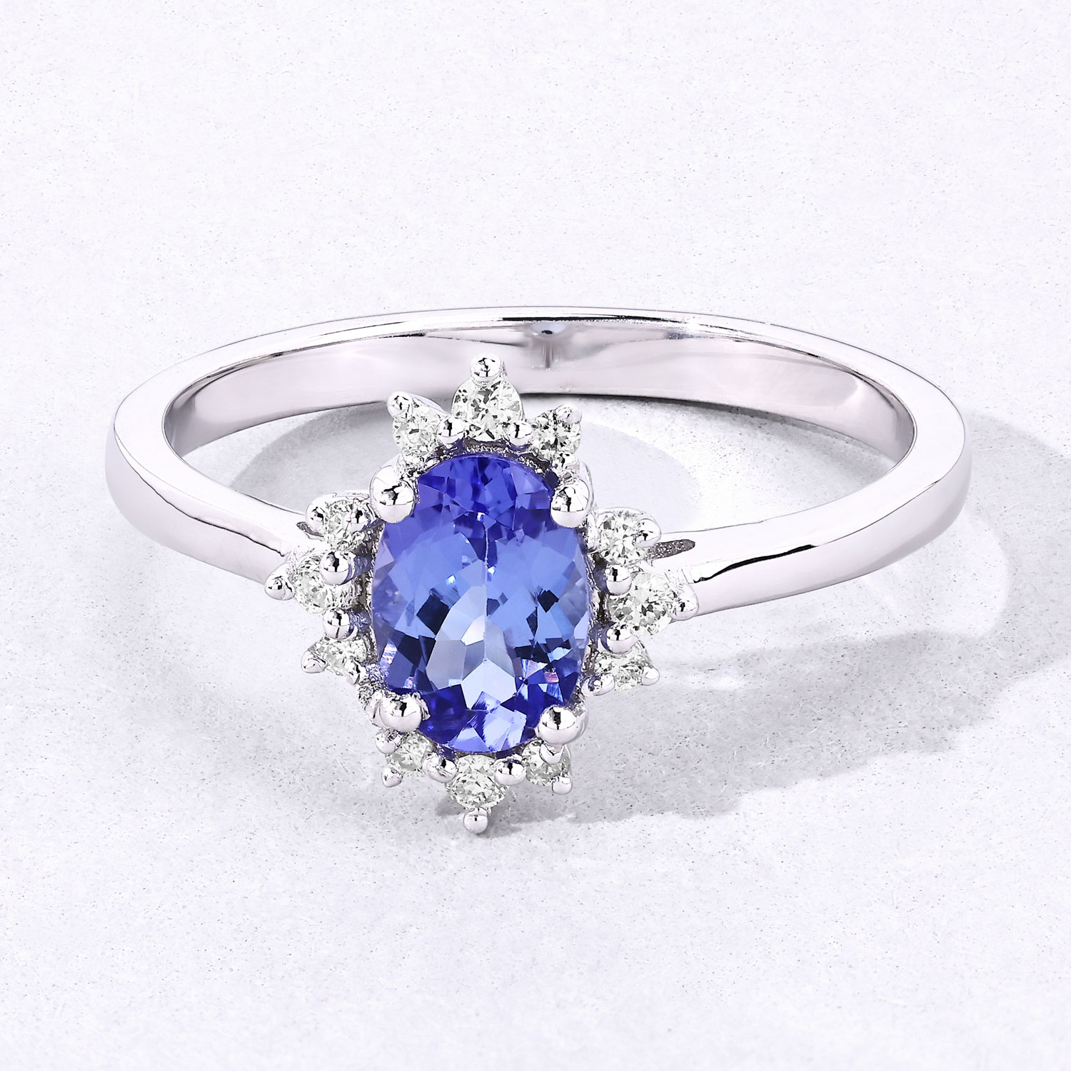0.87 Carat Genuine Tanzanite and Lab Grown Diamond .925 Sterling Silver Ring 0.87 C.T.W Sterling Silver - view 7