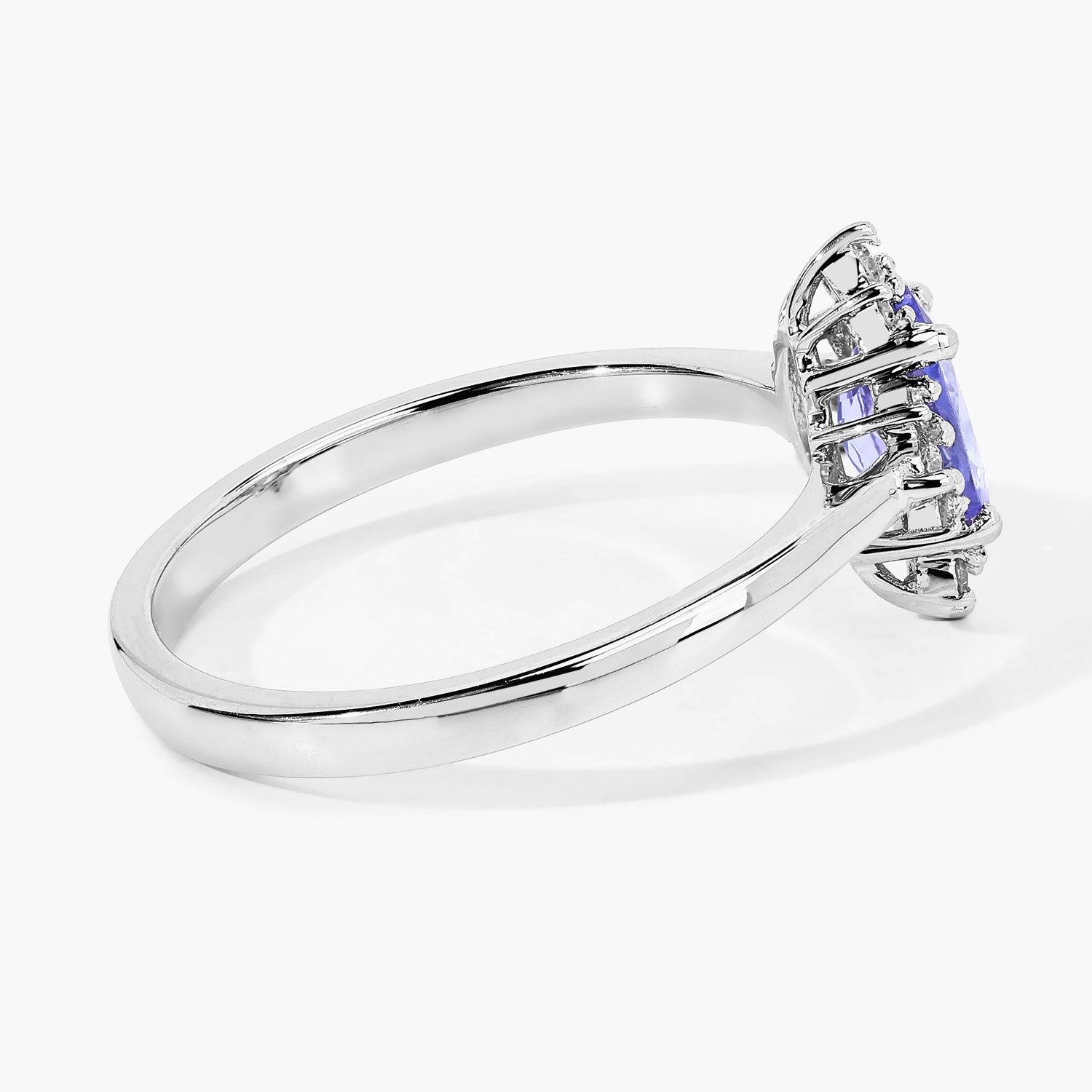 0.87 Carat Genuine Tanzanite and Lab Grown Diamond .925 Sterling Silver Ring 0.87 C.T.W Sterling Silver - view 4