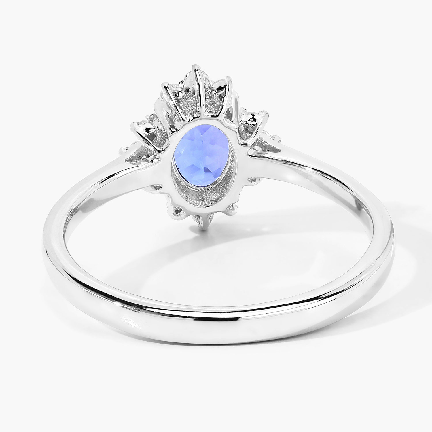 0.87 Carat Genuine Tanzanite and Lab Grown Diamond .925 Sterling Silver Ring 0.87 C.T.W Sterling Silver - view 5