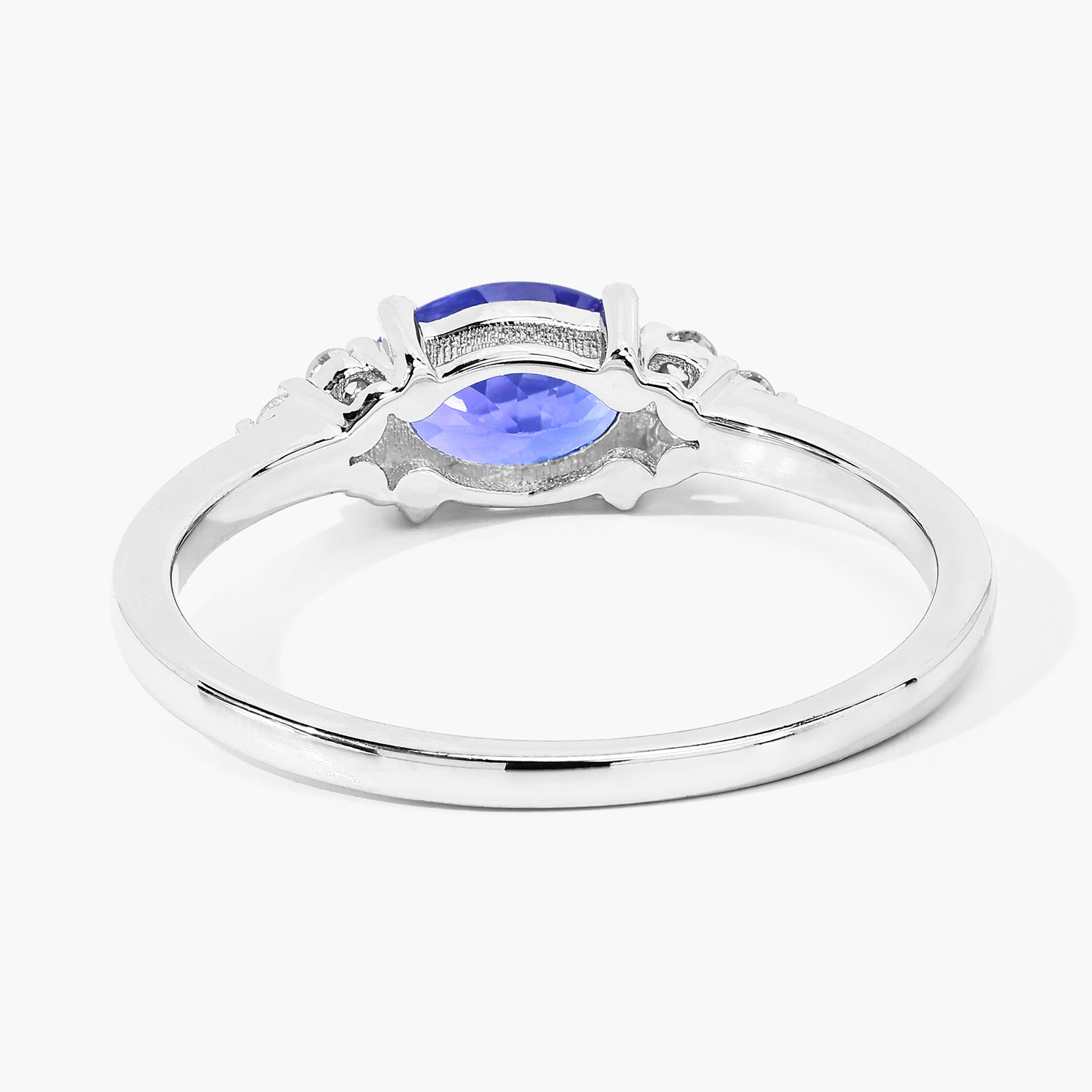 0.84 Carat Genuine Tanzanite and Lab Grown Diamond .925 Sterling Silver Ring 0.84 C.T.W Sterling Silver - view 7