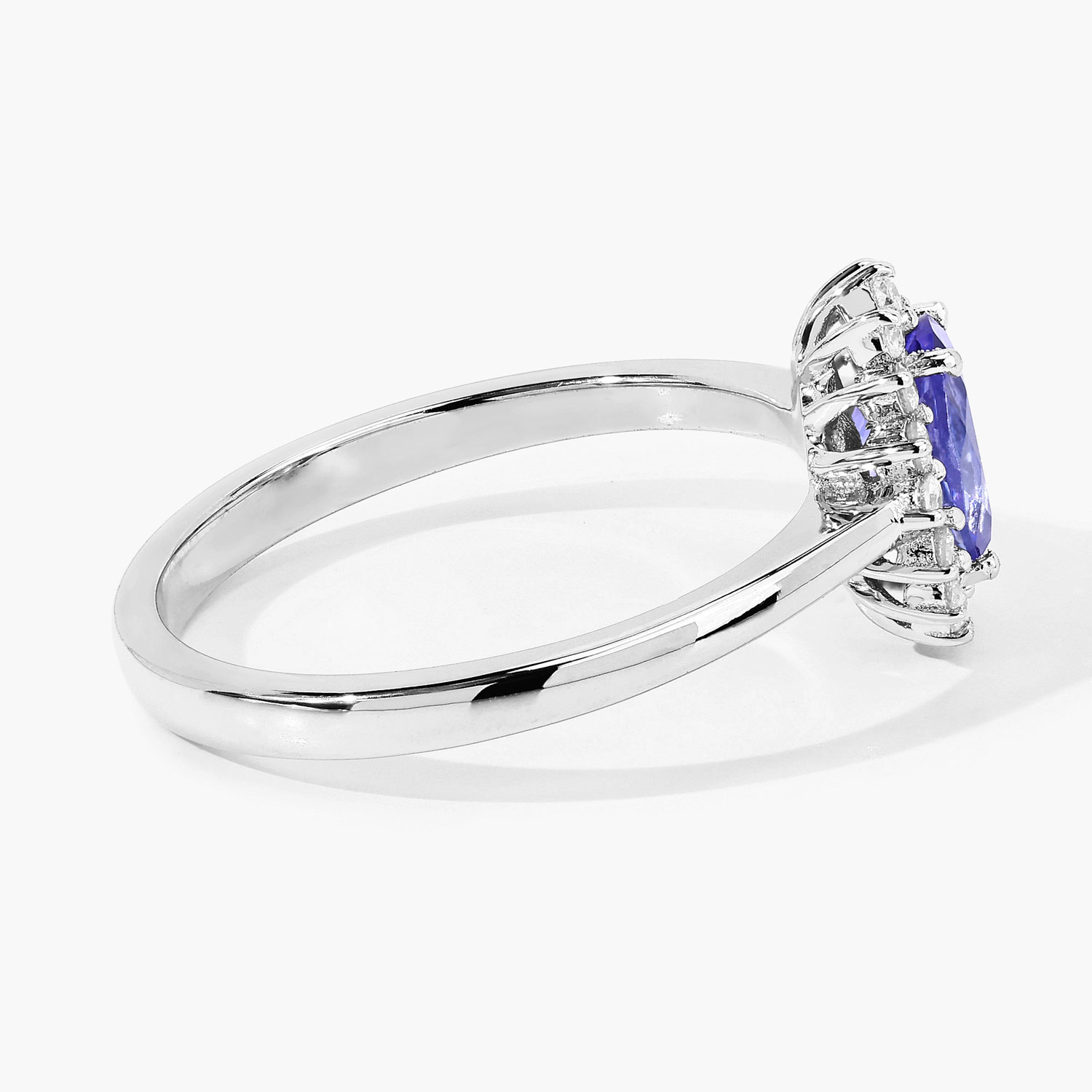 0.91 Carat Genuine Tanzanite and Lab Grown Diamond .925 Sterling Silver Ring 0.91 C.T.W Sterling Silver - view 5