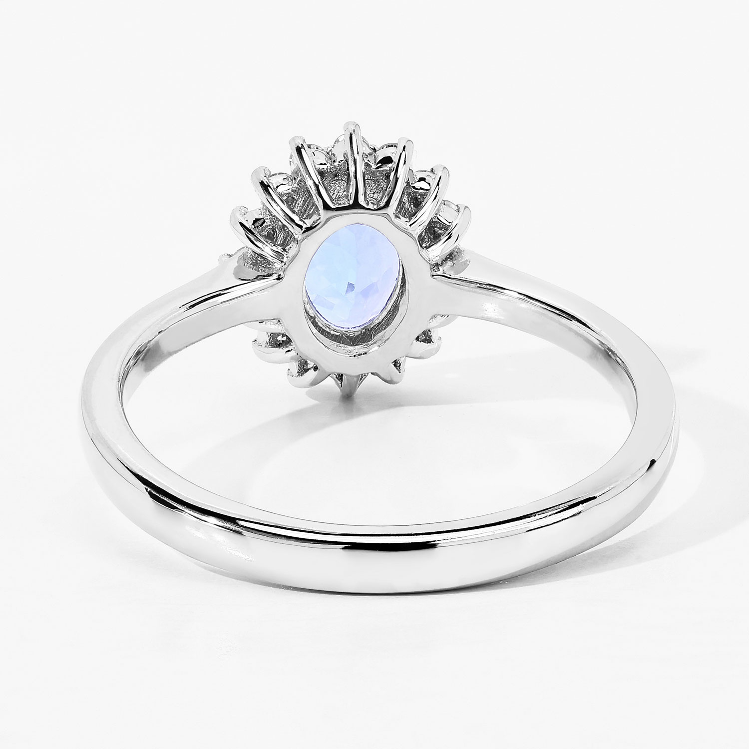 0.91 Carat Genuine Tanzanite and Lab Grown Diamond .925 Sterling Silver Ring 0.91 C.T.W Sterling Silver - view 3