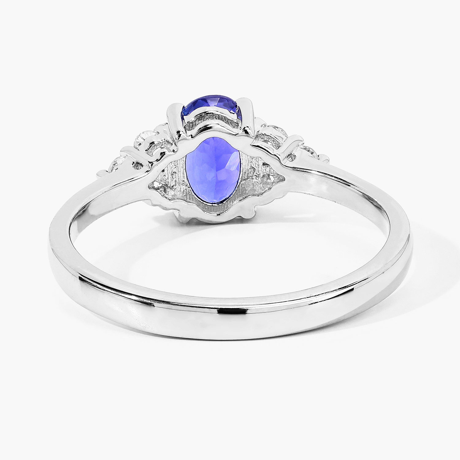 0.90 Carat Genuine Tanzanite and Lab Grown Diamond .925 Sterling Silver Ring 0.90 C.T.W Sterling Silver - view 5