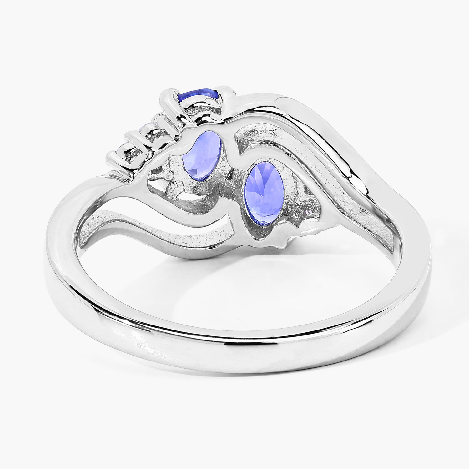 0.97 Carat Genuine Tanzanite and Lab Grown Diamond .925 Sterling Silver Ring 0.97 C.T.W Sterling Silver - view 4