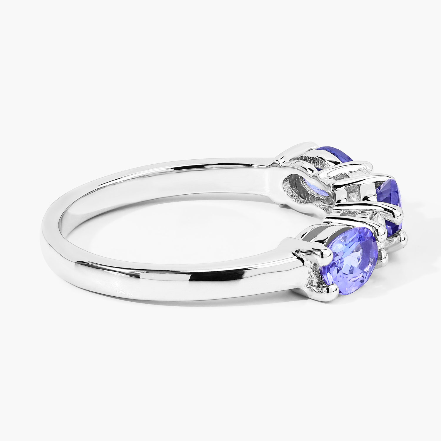 1.19 Carat Genuine Tanzanite and Lab Grown Diamond .925 Sterling Silver Ring 1.19 C.T.W Sterling Silver - view 4