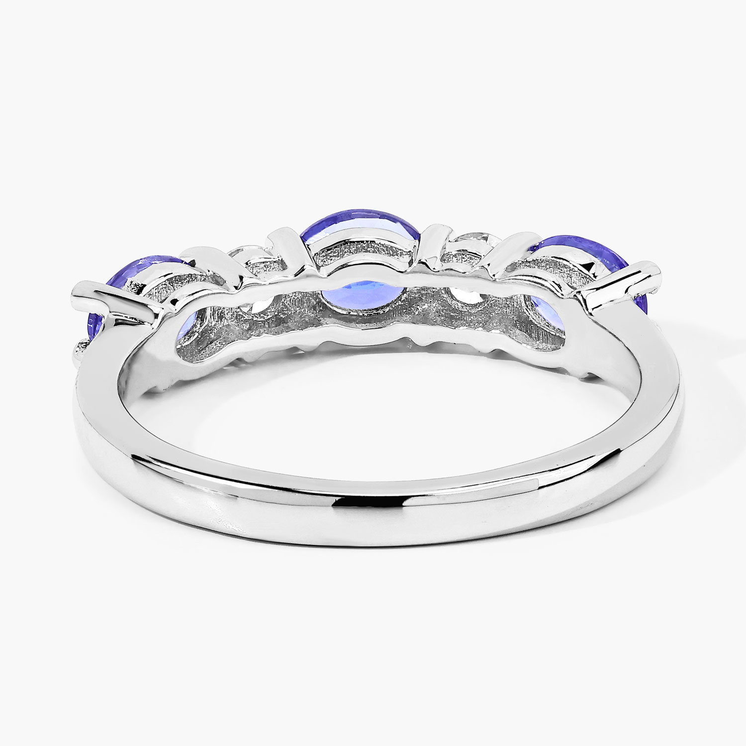 1.19 Carat Genuine Tanzanite and Lab Grown Diamond .925 Sterling Silver Ring 1.19 C.T.W Sterling Silver - view 5