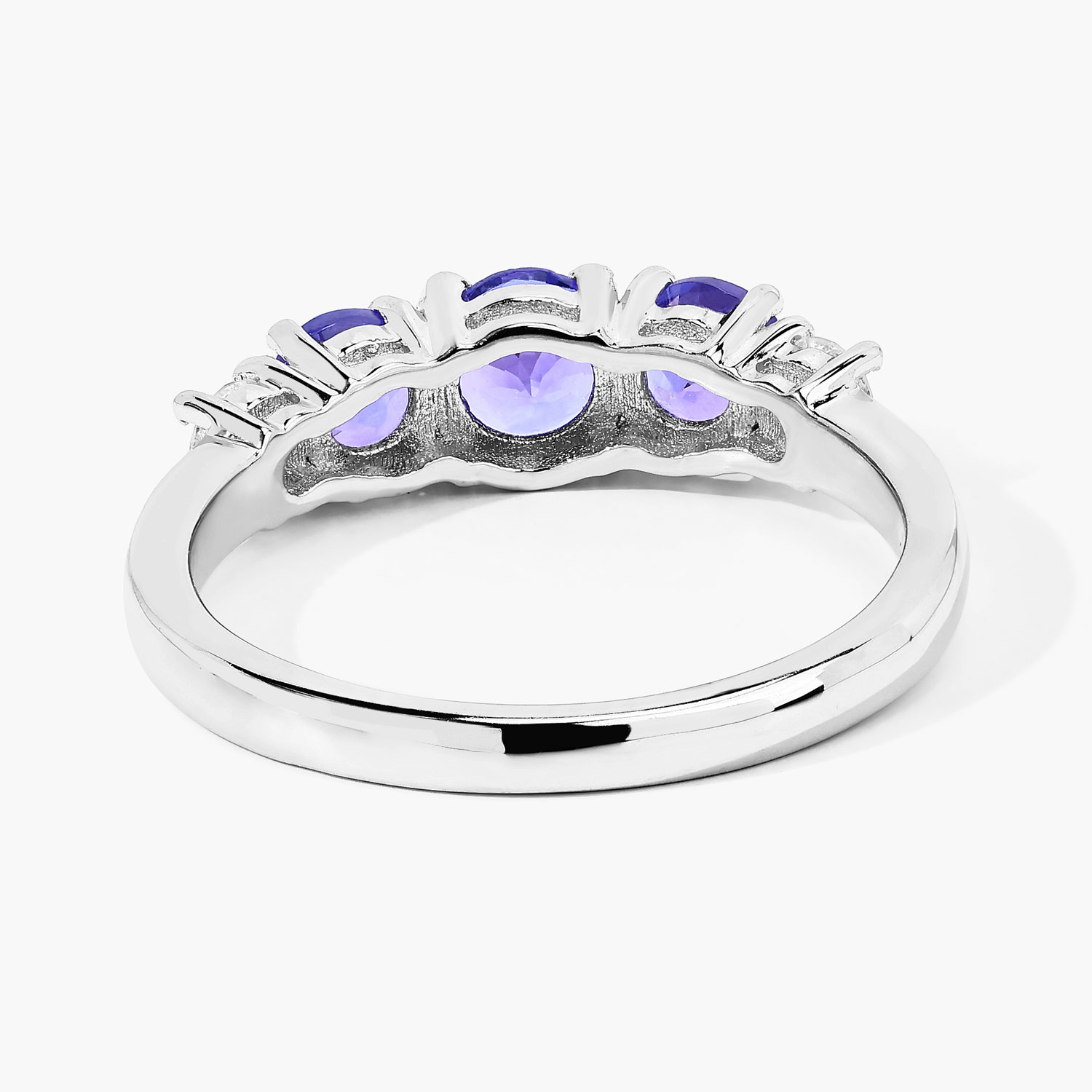 1.15 Carat Genuine Tanzanite and Lab Grown Diamond .925 Sterling Silver Ring 1.15 C.T.W Sterling Silver - view 4