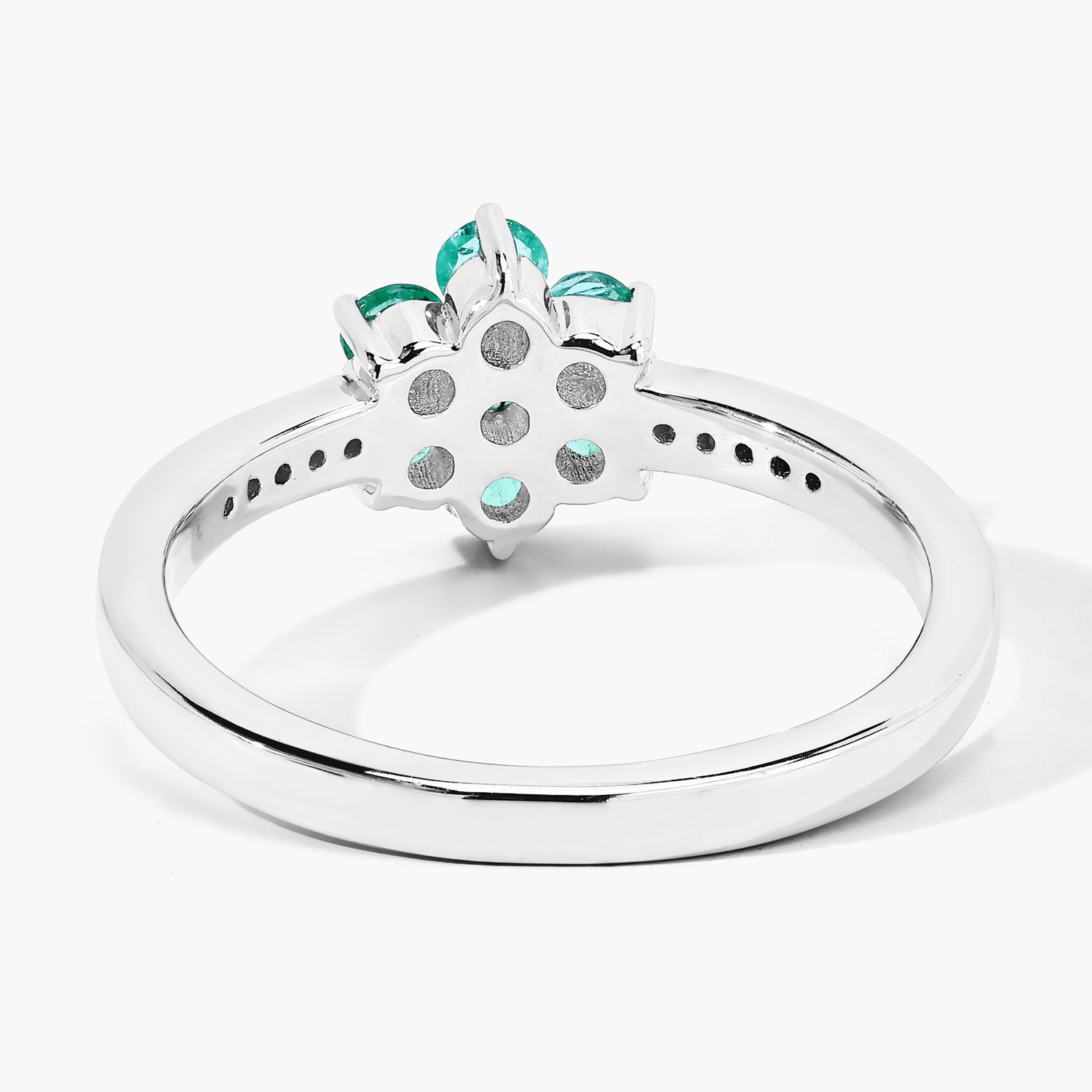 0.48 Carat Genuine Zambian Emerald and Lab Grown Diamond .925 Sterling Silver Ring 0.48 C.T.W Sterling Silver - view 3