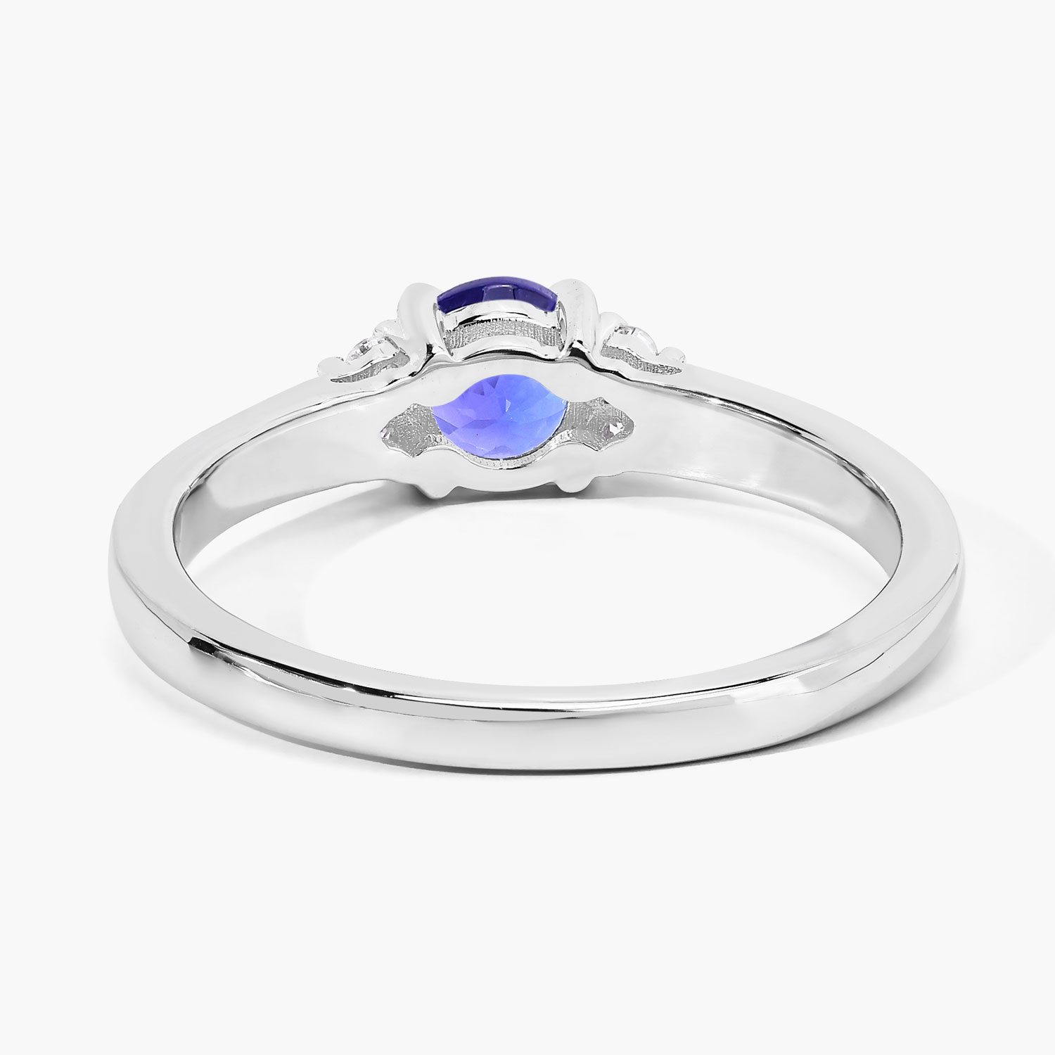 0.56 Carat Genuine Tanzanite and Lab Grown Diamond .925 Sterling Silver Ring 0.56 C.T.W Sterling Silver - view 4