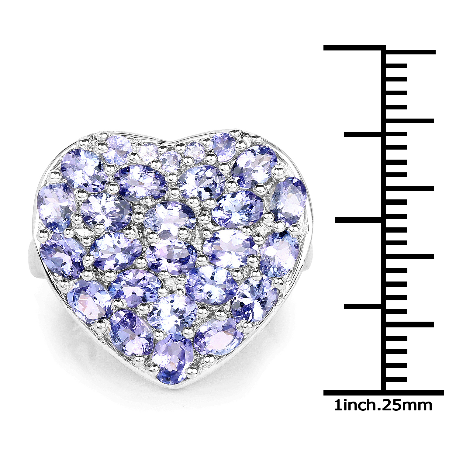 3.96 Carat Genuine Tanzanite .925 Sterling Silver Ring 3.96 C.T.W Sterling Silver - view 3