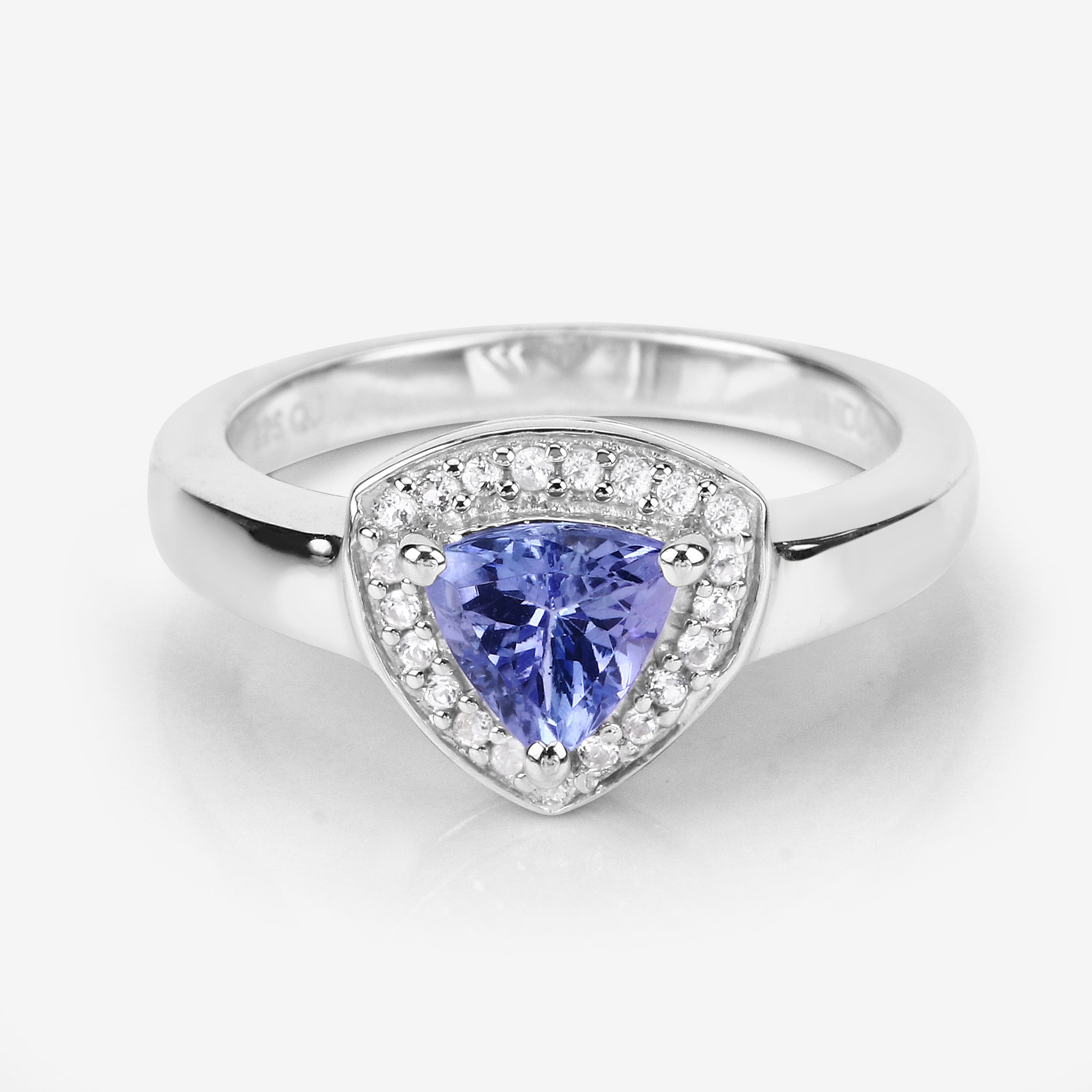 0.87 Carat Genuine Tanzanite and White Topaz .925 Sterling Silver Ring 0.87 C.T.W Sterling Silver - view 5