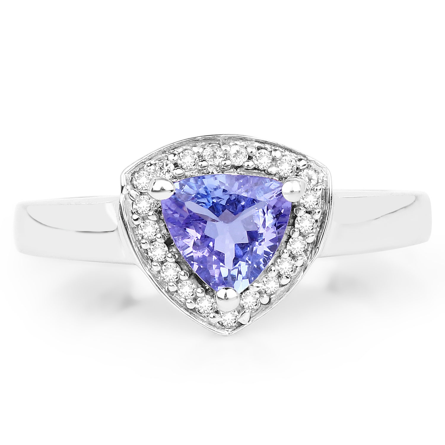 0.87 Carat Genuine Tanzanite and White Topaz .925 Sterling Silver Ring 0.87 C.T.W Sterling Silver - view 9