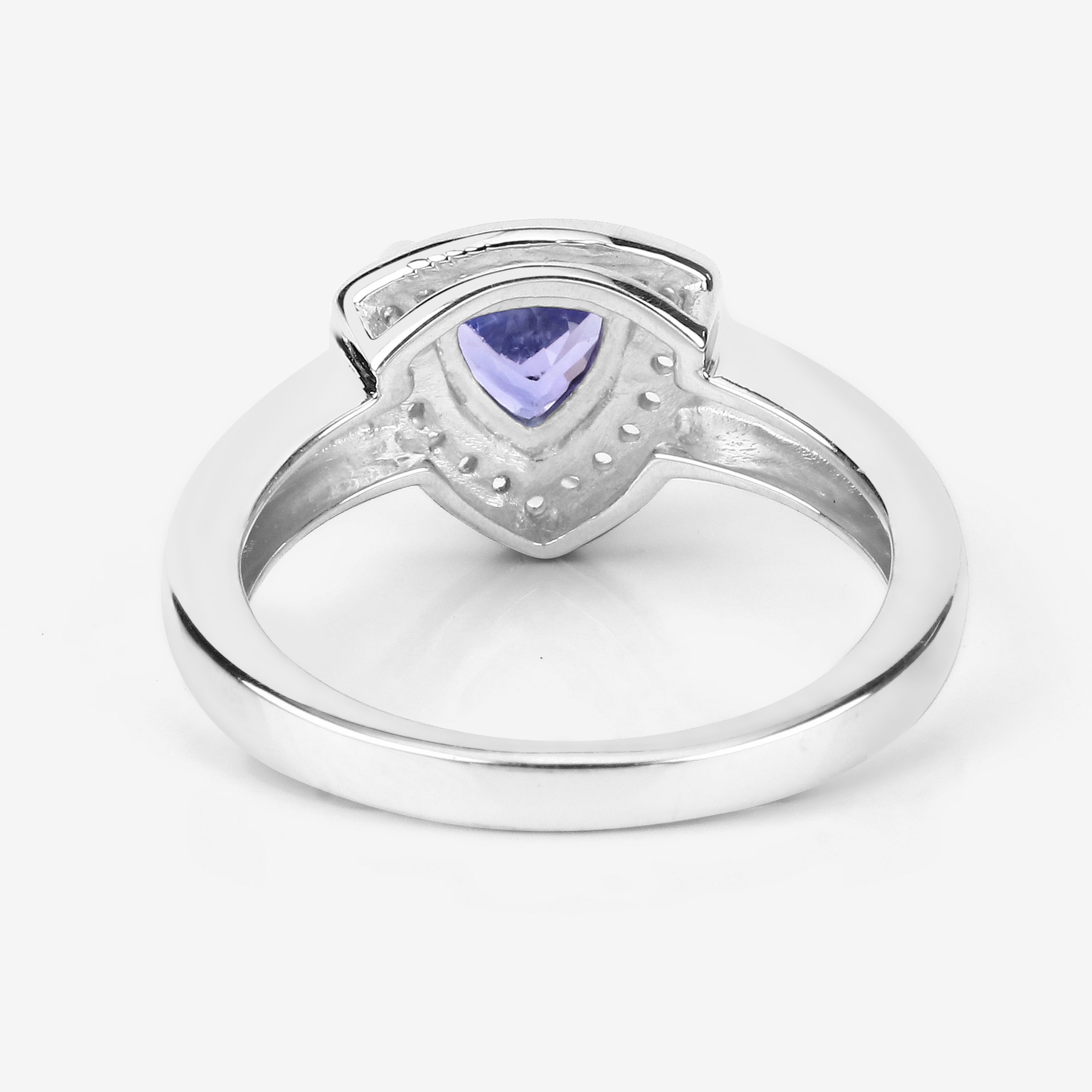 0.87 Carat Genuine Tanzanite and White Topaz .925 Sterling Silver Ring 0.87 C.T.W Sterling Silver - view 8