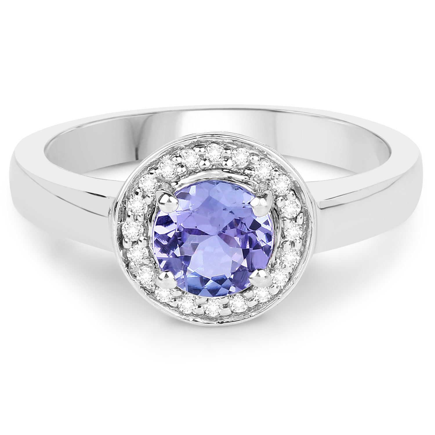 1.05 Carat Genuine Tanzanite and White Topaz .925 Sterling Silver Ring 1.05 C.T.W Sterling Silver - view 9