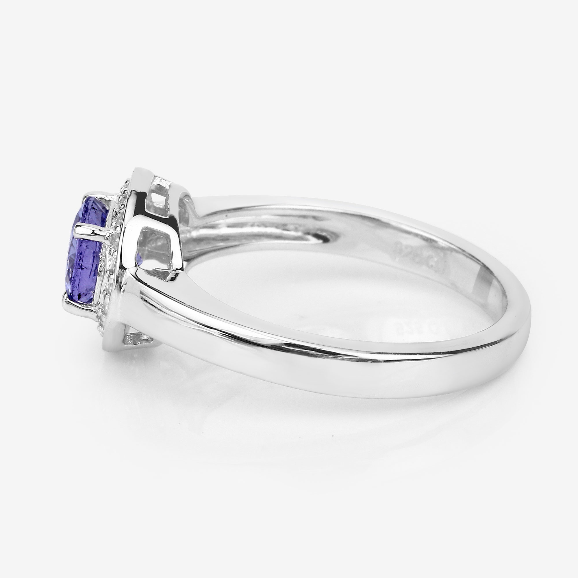 1.05 Carat Genuine Tanzanite and White Topaz .925 Sterling Silver Ring 1.05 C.T.W Sterling Silver - view 10