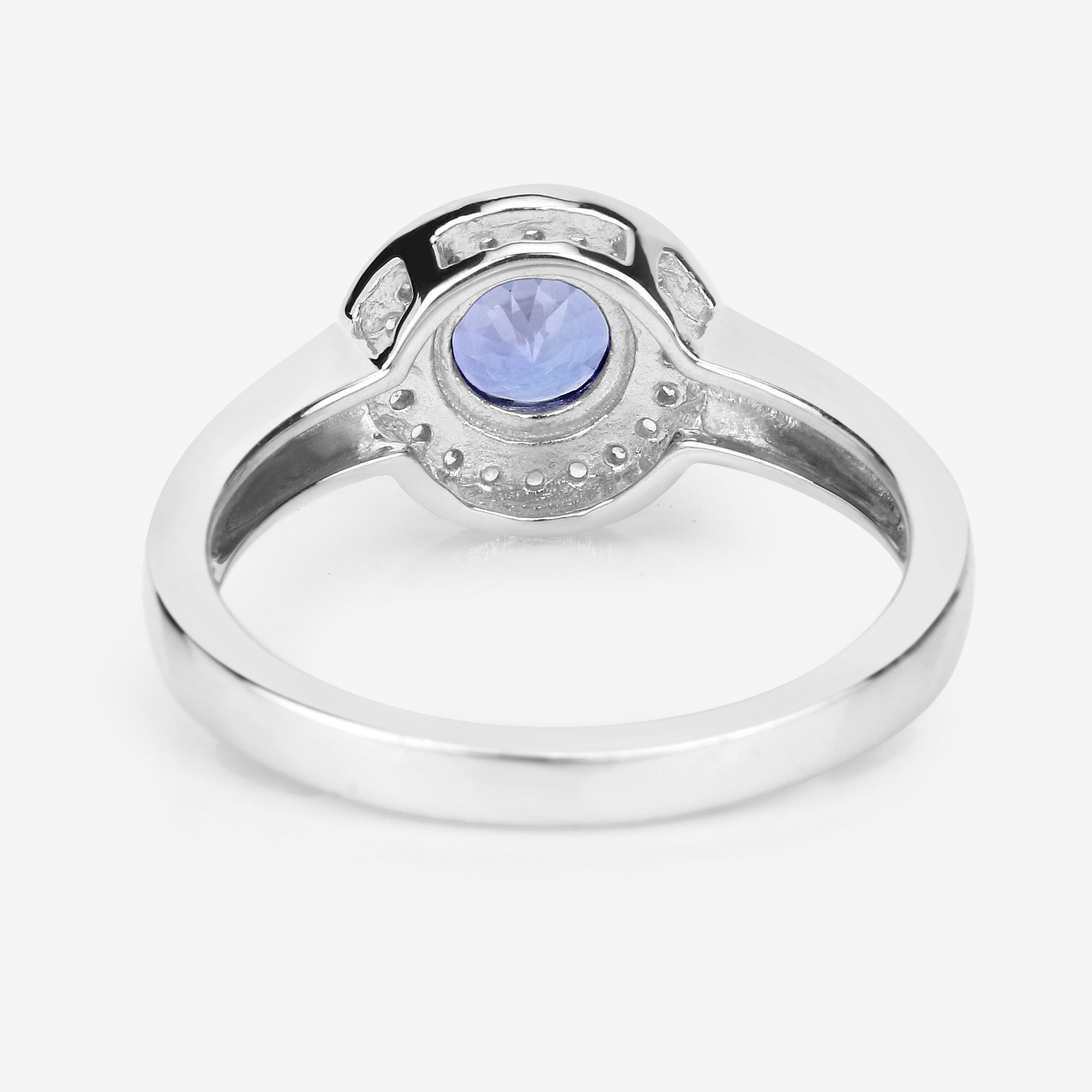 1.05 Carat Genuine Tanzanite and White Topaz .925 Sterling Silver Ring 1.05 C.T.W Sterling Silver - view 5