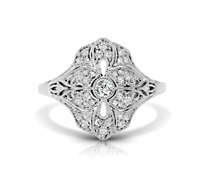 Vintage Diamond Flower Ring