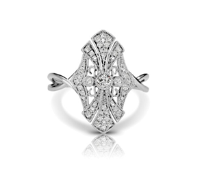 Diamond Cathedral Vintage Inspired Ring