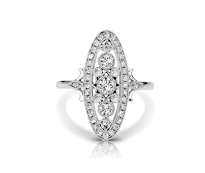 3 Stone Diamond Vintage Ring