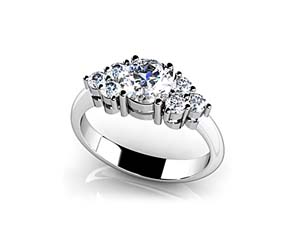 Round Center Channel Diamond Ring