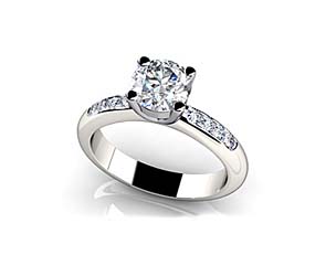 Raised Bridge Side Channel Engagement Ring