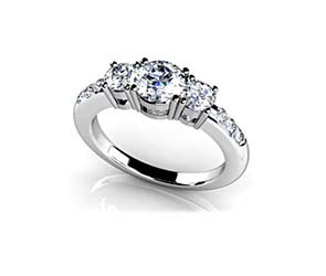 Nine Stone Diamond Engagement Ring