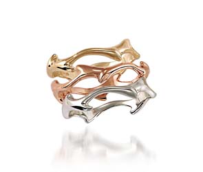 Tri-Color Stackable Wedding Rings