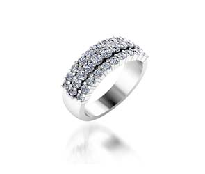 Triple Row Diamond Ring