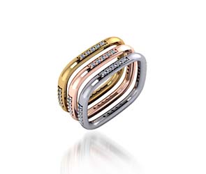 Tricolor Stackable Wedding/Anniversary Band