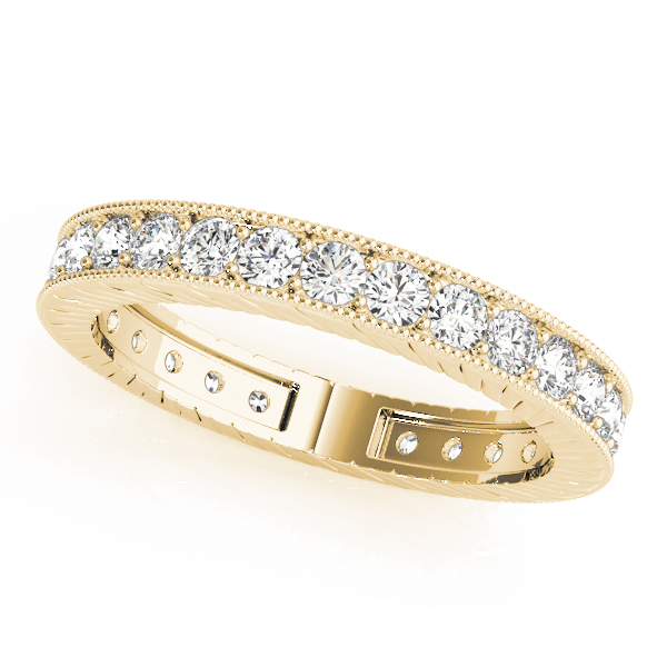  Ladies Eternity Milgrain Prong In Channel Wedding Band Eternity Band 3/8 Carat Total Weight  (Lab-Created) 0.37 C.T.W 10K yellow, white or rose gold - view 2