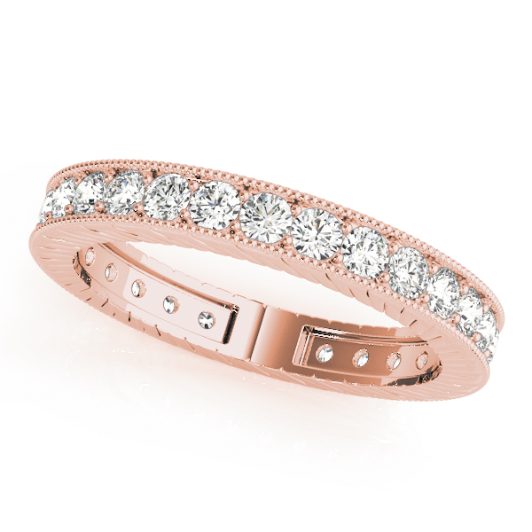  Ladies Eternity Milgrain Prong In Channel Wedding Band Eternity Band 3/8 Carat Total Weight  (Lab-Created) 0.37 C.T.W 10K yellow, white or rose gold - view 3