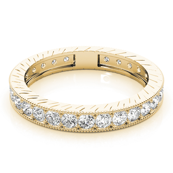  Ladies Eternity Milgrain Prong In Channel Wedding Band Eternity Band 3/8 Carat Total Weight  (Lab-Created) 0.37 C.T.W 10K yellow, white or rose gold - view 4