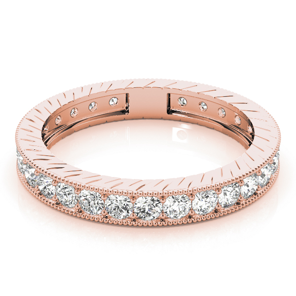  Ladies Eternity Milgrain Prong In Channel Wedding Band Eternity Band 3/8 Carat Total Weight  (Lab-Created) 0.37 C.T.W 10K yellow, white or rose gold - view 5