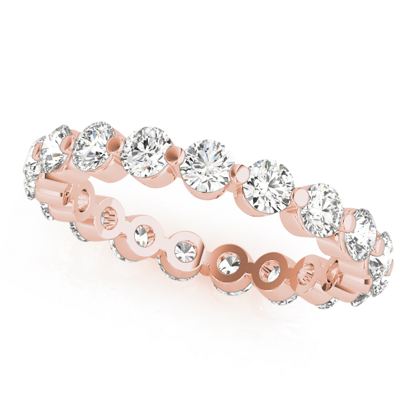  Ladies Single Shared-Prong Eternity Band 0.66 Carat Total Weight  (Lab-Created) 0.66 C.T.W 14K yellow, white or rose gold - view 3